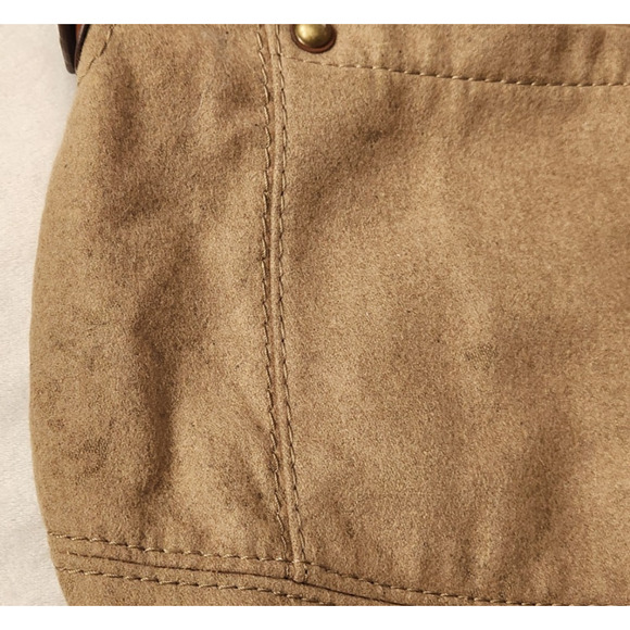 Vintage Y2K GAP Brown Wool Blend Large Tote Handbag Buckles Orange Interior - Picture 9 of 13